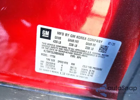 2022 Chevrolet Trailblazer Rs from USA, damaged, VIN KL79MTSL5NB045240